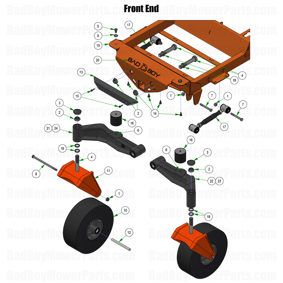 3954 - Bad Boy Mower Parts Lookup > 2025 > Rogue > Front End